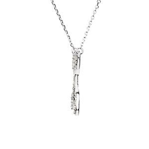 Diamond Initial Letter 'L' Rhodium-Plated 14k White Gold Pendant Necklace, 17" (GH, I1, 1/8 Ctw)