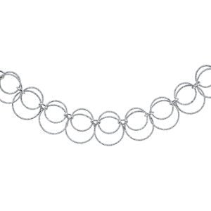 Sterling Silver Diamond Cut Circle Chain Necklace, 18''