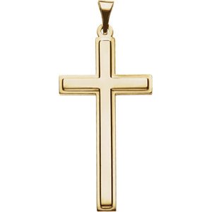 Inlay Cross 14k Yellow Gold Pendant (31.50X17.00 MM)