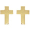 Girl's Christian Cross Stud Earring, 14k Yellow Gold (10x6MM)