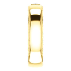 Men's 14k Yellow Gold Diamond 6mm Milgrain Band (.10 Ctw, Color G-H, SI2-SI3 Clarity) Size 10