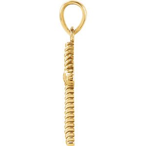 Rope Cross 14k Yellow Gold Pendant (25.4x16.2 MM)