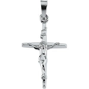 Crucifix 14k White Gold Pendant