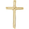 Woodgrain Cross Brushed 10k Yellow Gold Pendant (50.75X32.25MM)