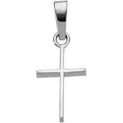 Childrens 14k White Gold Cross Pendant