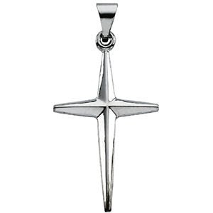 The Men's Jewelry Store Star Cross Rhodium-Plated 14k White Gold Pendant (27.00X17.50 MM)