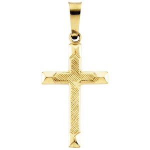 Hollow Cross 14k Yellow Gold Pendant (17X12MM)