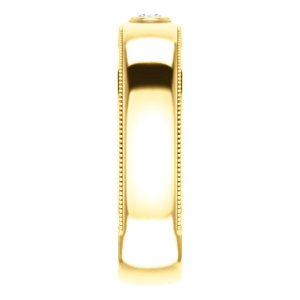 Men's 14k Yellow Gold Diamond 6mm Milgrain Band (.06 Ctw, Color G-H, SI2-SI3 Clarity) Size 11.25