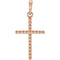 Beaded Cross 14k Rose Gold Pendant (13.5X9.4 MM)