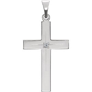 Diamond Cross 14k White Gold Pendant