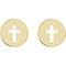 Pierced Cross 14k Yellow Gold Stud Earrings (7.90X7.90 MM)