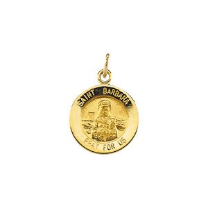 14k Yellow Gold St. Barbara Medal (14.75 MM)