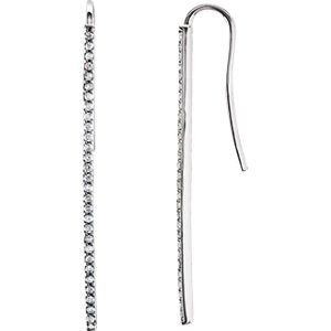 Diamond Vertical Bar Earrings, Rhodium-Plated 14k White Gold (1/4 Ctw, Color H+, Clarity I1)