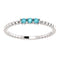 Blue Zircon Beaded Ring, Rhodium-Plated 14k White Gold, Size 6