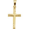 14k Yellow Gold Engraved Cross Pendant (17.5x12 MM)