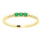 Emerald Beaded Ring, 14k Yellow Gold, Size 6.75