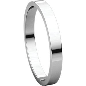 14k White Gold Slim-Profile Flat 2.5mm Band