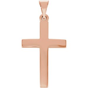 Cross Pendant, 14k Rose Gold (27.00X13.70MM)