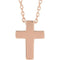 Petite Cross 14k Rose Gold Pendant Necklace 16" and 18"