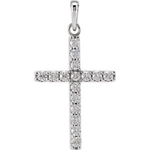 Platinum Diamond Cross Pendant (0.5 Ctw, Color GH, Clarity I1)