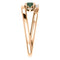 Chatham Created Alexandrite and Diamond Bypass Ring, 14k Rose Gold (.125 Ctw, G-H Color, I1 Clarity)