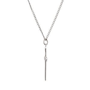 Nail Cross Rhodium Plated Sterling Silver and Yellow Gold Plate Necklace, 24"