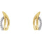 Diamond Freeform J-Hoop Earrings, Rhodium-Plated 14k Yellow and White Gold (.1 Ctw, G-H Color, I1 Clarity )