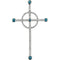 Halo Cross Swiss Blue Topaz and Diamond, 14k White Gold Pendant