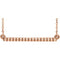 Petite Bead Trim Bar Necklace, 14k Rose Gold, 16-18"