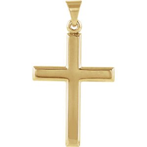 Inlay Cross 14k Yellow Gold Pendant (29X19MM)