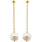 Freshwater Circle Pearl Chain Dangle Earrings, 09.00 - 11.00 MM, 14k Yellow Gold