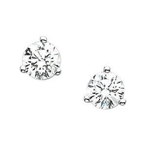 Ave 369 14k White Gold Diamond Stud Earrings ( GH Color, SI2-SI3 Clarity )