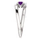 Platinum Amethyst and Diamond Bypass Ring (.125 Ctw, G-H Color, S12-S13 Clarity), Size 6.75