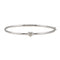 Heart with Diamond Bangle Bracelet, 14k White Gold, 6.5" (.03 Cttw, HI Color, I1 Clarity)