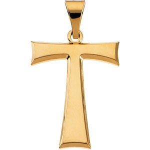 Tau Cross 14k Yellow Gold Pendant