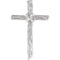 Woodgrain Cross Brushed 14k White Gold Pendant (50.75X32.25MM)