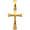 Childrens 14k Yellow Gold Cross Necklace with Design, 16"