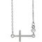 Diamond Sideways Cross Rhodium-Plated 14k White Gold Necklace , 16"-18" (.03 Ct, G-H Color, I1 Clarity)