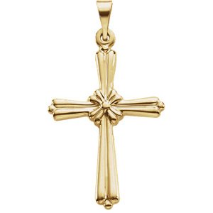 Rope Cross 14k Yellow Gold Pendant (35.00X25.50 MM)