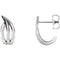 Freeform J-Hoop Earrings, Rhodium-Plated 14k White Gold