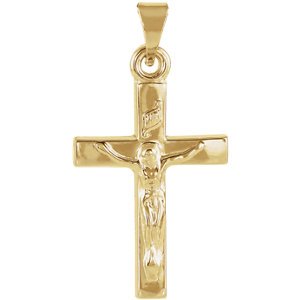 INRI Crucifix 14k Yellow Gold Pendant (17X12MM)