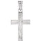 Rugged Cross Brushed 14k White Gold Pendant (20X13MM)