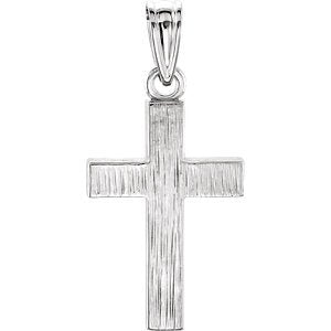 Rugged Cross Brushed Sterling Silver Pendant (30X20MM)