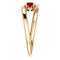 Chatham Created Ruby and Diamond Bypass Ring, 14k Rose Gold (.125 Ctw, G-H Color, I1 Clarity)