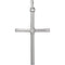 White Sapphire Inset Cross Rhodium-Plated 14k White Gold Pendant (19.2x9MM)