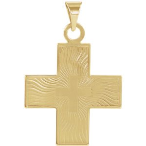 Greek Cross 14k Yellow Gold Pendant (27.50X25.00 MM)