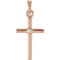 Diamond Inlay Cross 14k Rose Gold Pendant (.03 Ct, G-H Color, I1 Clarity)