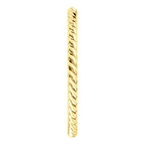 Slim-Profile 1.5mm Rope Trim Comfort-Fit Band, 18k Yellow Gold, Size 5