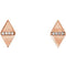 Diamond Geometric Earrings, 14k Rose Gold (.025 Ctw, GH Color, I1 Clarity)