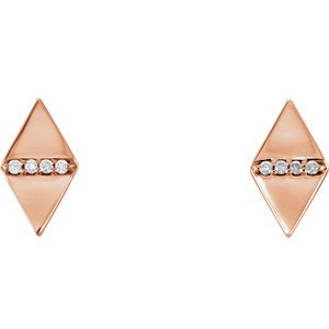 Diamond Geometric Earrings, 14k Rose Gold (.025 Ctw, GH Color, I1 Clarity)